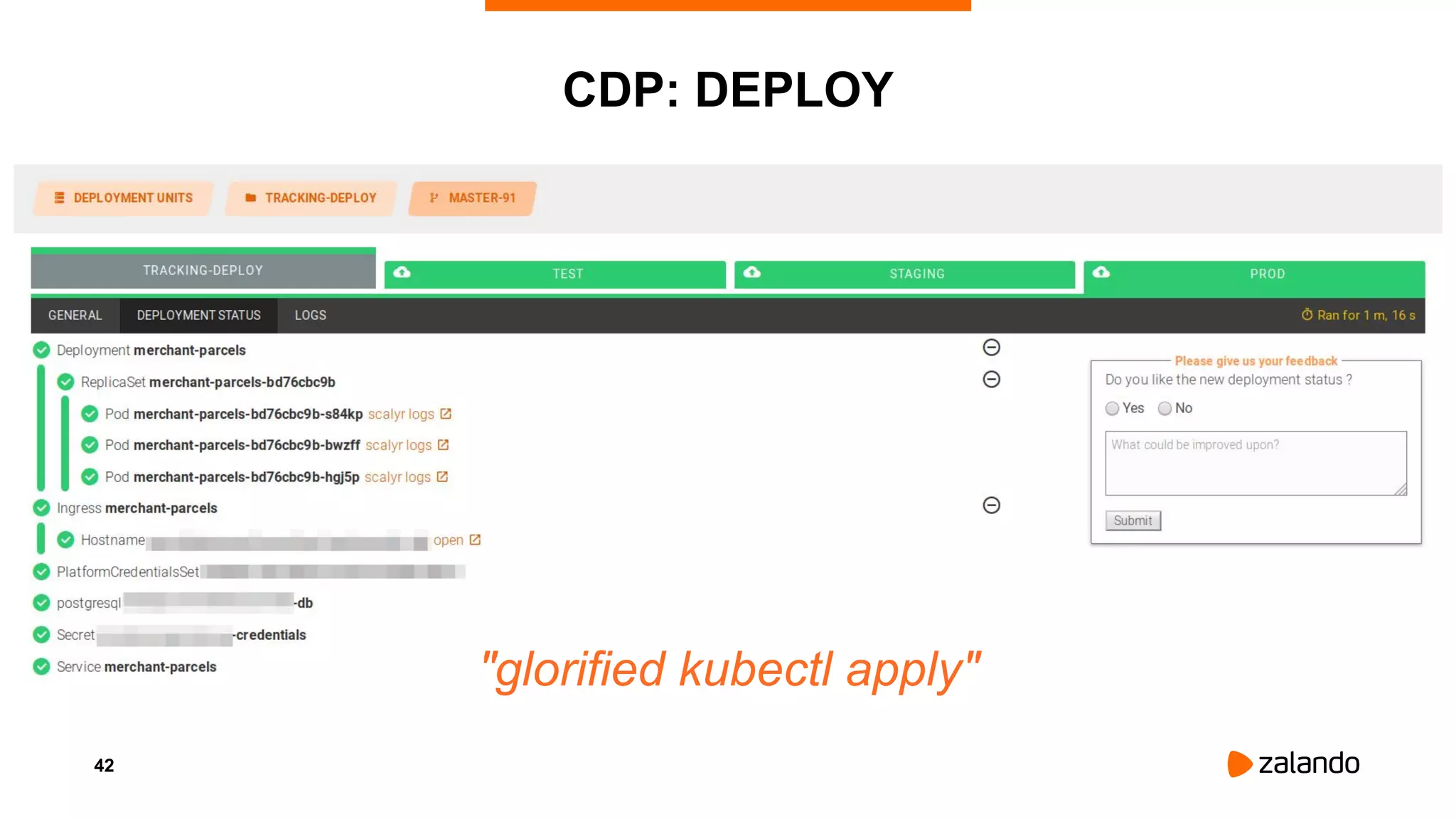 42
CDP: DEPLOY
"glorified kubectl apply"
 