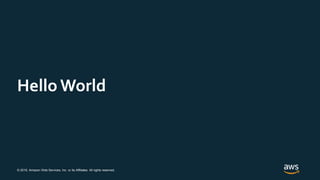 © 2019, Amazon Web Services, Inc. or its Affiliates. All rights reserved.
Hello World
 