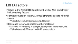 Webinar Slides | Wood Beam Design to NDS 2018 | ClearCalcs | PDF