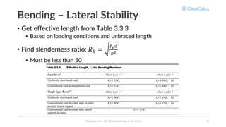 Webinar Slides | Wood Beam Design to NDS 2018 | ClearCalcs | PDF