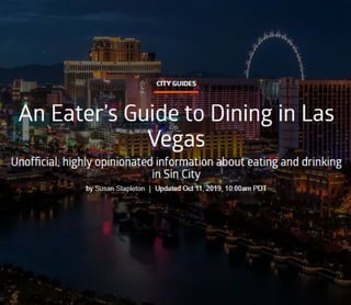 An Eater’s Guide to Dining in Las Vegas