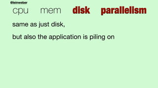 @leinweber
cpu mem disk parallelism
same as just disk, 

but also the application is piling on
 