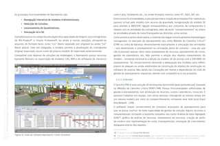 Coletânea
GUIAS
BIM
ABDI-MDIC
GUIA
BIM
na
Quantificação,
orçamentação,
planejamento
e
gestão
de
serviços
da
construção
03
As principais funcionalidades do Navisworks são:
• Navegação interativa de modelos tridimensionais;
• Detecção de Colisões;
• Levantamento de Quantitativos;
• Simulação 4D e 5D.
O produto possui no campo da simulação 4D a capacidade de integrar-se a cronogramas
do MS-Project® e Oracle Primavera®, ou ainda a outras soluções utilizando-se
arquivos de formato texto como “csv” (texto separado por vírgulas) ou ainda “txt”
(texto plano). Uma vez integrado, o modelo permite a atualização do cronograma
original importado, assim como do próprio modelo 3D importado anteriormente.
Compatível com dezenas de soluções de modelagem, o Navisworks possui recursos
bastante flexíveis na importação de modelos CAD, BIM e de softwares de mecânica
como Catia, Solidworks etc., ou ainda formatos neutros como IFC, IGES, SAT, etc.
Entre outras funcionalidades, a solução permite a criação de animações foto-realísticas,
passeio virtual pelo modelo com recurso de gravidade, reorganização do modelo 3D
para atender à WBS/EAP, ligação semiautomática dos conjuntos de componentes e
objetos com as atividades do cronograma, além de exibir “comportamentos” ou status
de atividades através de cores/transparências distintas, entre outras.
Como pontos a serem observados, o sistema não segue conceitualmente metodologias
consagradas no mercado de planejamento tais como Método do Caminho Crítico35
(CPM) ou Linha de Balanço, desenvolvendo basicamente a simulação das atividades
– sem desenvolver o planejamento na concepção plena do conceito – uma vez que
não é possível realizar itens como nivelamento de recursos, apontamento de riscos,
gestão de calendários, etc. Não permite a edição dos objetos componentes do
modelo – tornando necessária a edição do modelo 3D de acordo com a EAP/WBS do
planejamento. Tal comportamento demanda a adequação dos modelos para refletir
planos de ataques ou ainda subdivisões de construção de objetos da construção no
software de autoria. Mas tendo tais limitações em mente e dependendo do nível de
gestão do planejamento requerido, atende com competência à sua proposta.
7.2.3.2 SYNCHRO
O Synchro PRO é uma solução 4D da empresa Synchroltd (www.synchroltd.com), baseada
no Método de Caminho Crítico (PERT-CPM). Possui funcionalidades sofisticadas de
gestão e planejamento, com atribuição de recursos, custos, calendários, riscos etc. É
possível trabalhar em equipe, com várias pessoas interagindo ao mesmo tempo em
um mesmo modelo por meio do compartilhamento utilizando uma rede local (Local
Area Network - LAN).
O software requer conhecimento de conceitos avançados de planejamento para
que se possa usufruir de toda capacidade de gestão da solução. Alguns recursos a
complementam, tornando-a bastante completa, tais como: Análise de Valor Agregado
(EVA)36
, gráfico de análise de recursos, nivelamento de recursos, criação de perfis
de usuário com representação de cores, transparências, simulação de crescimento/
desaparecimento dos objetos.
Figura 15: Visão do software Navisworks. Fonte: Autodesk
35 Tradução livre de Critical Path Method.
36 Tradução livre de Earned Value Analysis, que consiste em medir o desempenho de um projeto, a partir
de três curvas (valor planejado, valor realmente agregado ao projeto e valor do custo do projeto).
 