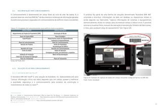 51
8.3 DOCUMENTAÇÃO PARA COMISSIONAMENTO
O Comissionamento é desenvolvido em várias fases do ciclo de vida. Na tabela 15, é
possível observar uma lista PARCIAL61
de documentos e remessas de informações geradas
durante esse processo e separadas em comissionamento de edifícios novos e existentes:
O produto faz parte de uma família de soluções denominada “Autodesk BIM 360”
orientada a distribuir informações via web, em desktops ou dispositivos móveis e
ainda segundo seu fabricante, “captura informações de sistemas e equipamentos
eletronicamente, direto no campo, para economizar tempo e reduzir erros. É possível
acessar e visualizar fotos, manuais de operação e manutenção, folhetos de fabricantes,
e mais, para qualquer peça de equipamento” (ver Figura 40).
Figura 40: Exemplo de captura de dados em campo utilizando código de barras no BIM 360
Field. Fonte: Autodesk
61 Fonte: Kettler, G. Commissioning Deliverables: What to Expect for the Money. 18th National Conference on
Building Commissioning, 2010. Disponível em http://www.bcxa.org/ncbc/2010/documents/presentations/ncbc-
2010-cx_deliverables-kettler.pdf . Acesso em 12/03/2017.
62 Fonte: Autodesk, Inc. Disponível em https://bim360.autodesk.com/bim-360-field.
Acesso em 12/03/2017
Tabela 15: Entregáveis de Comissionamento para edifícios novos e existentes.
Edifícios NOVOS Edifícios EXISTENTES
Requerimentos de Projeto do Proprietário (OPR) Declaração de Missão
Bases de Projeto (BOD) Plano Estratégico
Especificações Requerimentos atuais do empreendimento
Avaliação do empreendimento
Plano de Comissionamento Plano de Comissionamento
Revisão dos Projetos Aceite do Proprietário
Documentação do Edifício
Reuniões de Escopo Reuniões de Comissionamento
Envios de dados Dados de Operação
Formulários de testes, procedimentos e relatórios
Validação de Instalação Matriz de Recomendações
Check-lists de Arranque de Operação
Plano de Treinamento Plano de Treinamento
Fonte: KETTLER, 2017.
8.3.1 SOLUÇÕES DE 6D PARA COMISSIONAMENTO
8.3.1.1 AUTODESK BIM 360 FIELD®
O Autodesk BIM 360 Field® é uma solução da Autodesk, Inc. (www.autodesk.com) para
“colocar informação crítica nas mãos daqueles que, em campo, ajudam a melhorar
a qualidade, segurança e o comissionamento para projetos de construção e
investimentos de todos os tipos”62
.
 
