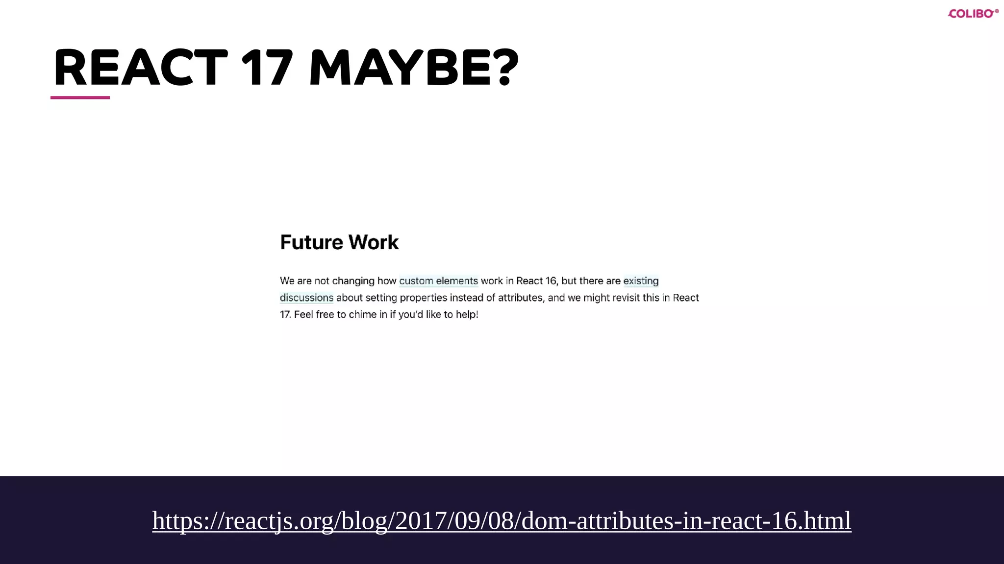 REACT 17 MAYBE?
https://reactjs.org/blog/2017/09/08/dom-attributes-in-react-16.html
 