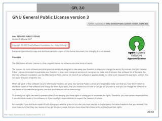 29/92
Ref: https://opensource.org/licenses/GPL-3.0
GPL 3.0
 
