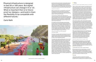 60 61
‘Physical infrastructure is designed
to last 50 or 100 years. But digital
infrastructure can change in 5 or 10.
What is important then is to future-
proof our designs—and build in them
the flexibility to be compatible with
different futures.’
Carlo Ratti
to future proof the city and ensure London meets its goal of
80 per cent of trips being made by sustainable modes is to
continue to focus on building high density and mixed use.
Even if new mobility technologies promise to make suburban
sites accessible and thus more developable, the primary focus
for adding new housing should still be in high density areas.
DESIGN FOR FLEXIBILITY
With an uncertain future, it is essential that current modes
of designing streets and urban space do not preclude
improvements in the future as well as allowing for flexible
use of the street in the present. This mode of thinking can be
applied to both streets and buildings.
In the short term, a flexible street design may use a
continuous pavement across the entire street and remove the
kerbs such that the function of the street can change through
the day seamlessly. This is in rejection of old street design
approaches that allocated space based on peak time traffic
demand which resulted in large amounts of wasted street
space during off-peak times.
On a longer term scale, street design should be flexible
so that it does not preclude improvements to the physical
allocation of space—for example, expanded footways or bike
lanes. Moreover, long term flexible street design does not
always have to be radical in its approach—the simple act of
building a bike lane could be considered a ‘flexible’ design
in that in the future it will likely be used by a broader range
of micro-mobility modes beyond just bikes. However, the
concept of flexibility should not be allowed to co-opted in
order to effect regressive change in the future.
DESIGN FOR CONTEXT, BUT WITH UNIVERSAL
OUTCOMES IN MIND
The impact of emerging mobility technologies will not be felt
in the same way across London given the huge diversity of
contexts in terms of density, land use and existing transport
patterns. Design responses should be responsive to context
of urban form and transportation patterns.
For example, lower density suburban areas, such as in outer
London, should prioritise medium distance journeys to be
made by sustainable travel modes such as cycling, as well
as improving last-mile connections to public transport
stations. In contrast, inner London boroughs characterised
by very high density of active ground floor uses may focus
more on the need for streets to become public spaces, by
providing greater opportunities for stopping and lingering.
This is also true in terms of design responses to new mobility
technologies. Inner boroughs have had to respond more
quickly to the emergence of dockless bikeshare schemes in
terms of allocating streetspace for their parking while outer
London boroughs may find that a different approach to their
regulation and accommodation in streets is appropriate.
However, even if different design approaches are applied in
different contexts, they must be in support of a universal set
of outcomes and policy goals such as those established in the
Healthy Streets approach.
	Policy
PROACTIVELY REDUCE AND CONTROL CAR USE, CAV OR NOT
There is a need to reduce the usage of cars whether they are
autonomous and electric or neither. The talk of moving to a
more comprehensive road pricing system is often posited in
relation to the emergence of autonomous vehicles. However,
as Professor Peter Jones argues, it will be no more politically
feasible to implement road pricing with CAVs as it will in the
current situation. Thus, the move to restrict cars must not
be conditional on the emergence of new CAV technologies,
such an approach simply kicks the politically difficult task of
restricting car use down the road, and in actual fact, makes it
no more likely that it will ever happen. Implementing politically
difficult policies such as road pricing and gradually reducing
road and parking space allocated for cars will not only yield
benefits in the short term, but it will also ensure that as AVs
emerge, policy will already be in place to prevent the worst
case scenarios outlines in the ‘hell scenario’.
Policy should continue to seek to disincentivise the usage
of cars and promote the use of active transport and public
transit regardless of the technologies at play. Measures such
as the Ultra Low Emissions Zones (ULEZ) should be expanded.
However, policy must also be aware of the possible conflicting
outcomes. Currently there is a need to incentivise the adoption
of electric vehicles through exclusion of EVs from VED and the
congestion fee, but as EVs become more commonplace, the
lost revenue from VED and congestion fee must be replaced
with something else. This will likely have to come in the form of
a more comprehensive road pricing scheme.
Many of the benefits that autonomy will purportedly bring
can already be realised through the use of the ‘connected’
element of cars, and simply require political will to
implement. Most cars are already GPS equipped and thus
speed could be remotely controlled, as a forthcoming
edict from the EU will mandate.50
Policy should look to
control the worst effects of automobiles through the
use of the existing connected technology rather than
waiting for CAVs to implement such restrictions.
WORK WITH INNOVATORS, NOT AGAINST THEM
‘We are engaging with businesses at a much earlier stage,
resulting in a more collaborative approach and a better
understanding of city priorities. Companies that collaborate
with city stakeholders, even when they aren’t legally required
to do so, are realising that this ends up serving their business
much better in the long run. Both public and private sector have
learned from past experiences.’
Lucette Demets, head of urban, London  Partners
‘We should open the city for experimentation—but at the
same time allow for people (and government) to reach
quickly to change. We need to tolerate mistakes—as always
in innovation ecosystems—but correct them at fast speed.
Unfortunately, City governments are often slow when dealing
with the tech disruptors and wake up too late.’
Carlo Ratti
London should continue in its approach of fostering
partnerships with the private sector. This approach allows
the public sector to actively work with innovators as a meansImage: New Deal Paris, Habiter les Lateralite © Carlo Ratti
 
