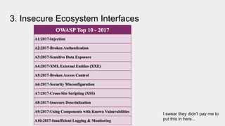 3. Insecure Ecosystem Interfaces
I swear they didn’t pay me to
put this in here...
 