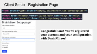 Client Setup - Registration Page
 