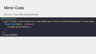 Mirror Code
mirror.html (the important bit)
 