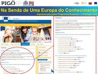 Na Senda de Uma Europa do Conhecimento
impulsionada pelos Programas Erasmus + e Portugal 2020
 