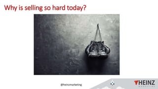 @heinzmarketing
Why is selling so hard today?
 
