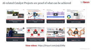 © 2018 TM Forum | 15
View videos: https://tinyurl.com/ydy3249y
AI-related Catalyst Projects are proof of what can be achieved
 