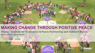 MAKING CHANGE THROUGH POSITIVE PEACE
Rotary - Institute for Economics & Peace Partnership and Outward Bound
Rotary Peace Symposium
 