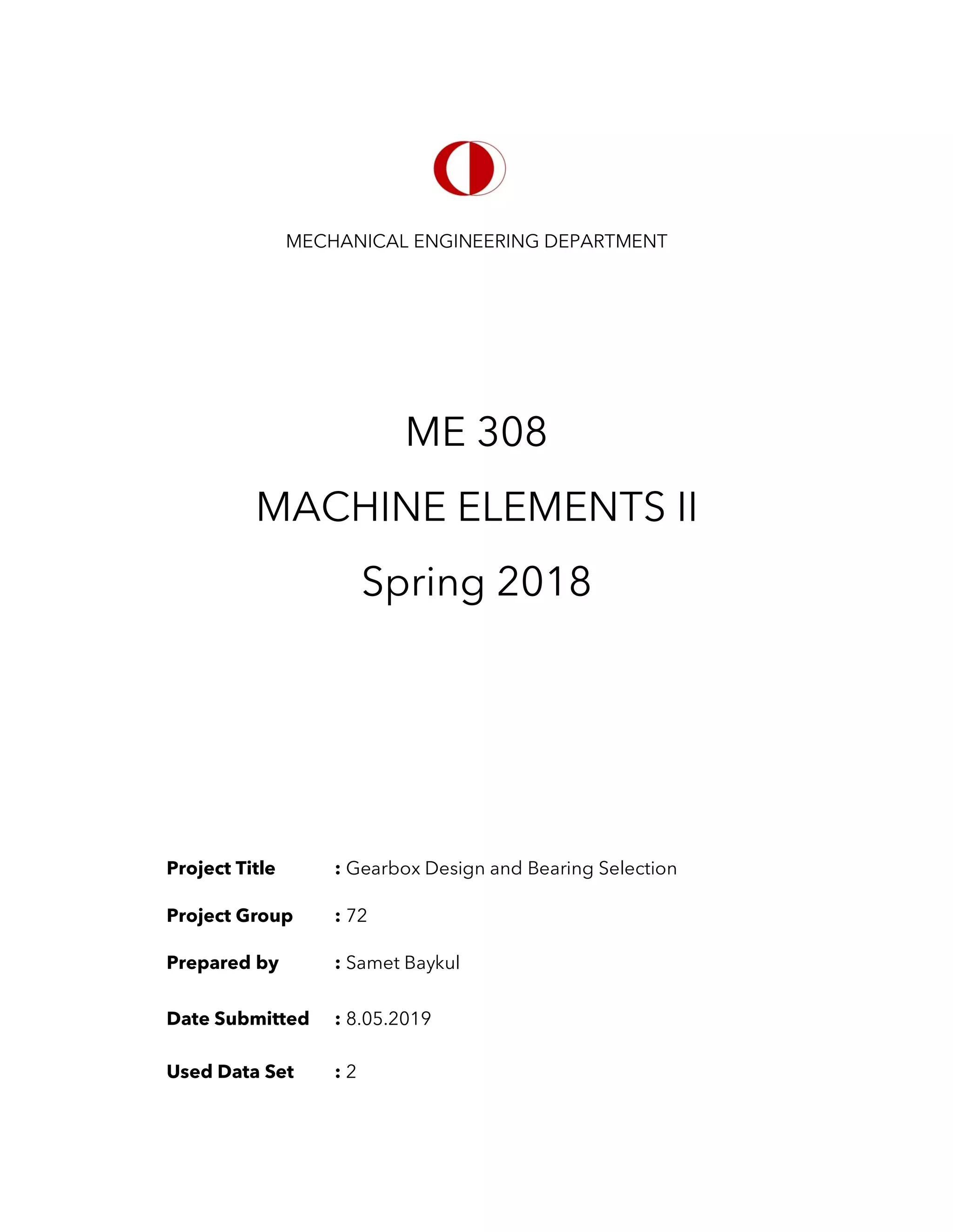 Gearbox Design and Bearing Selection PDF