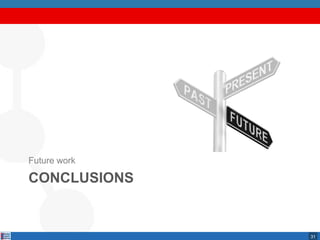 31
CONCLUSIONS
Future work
 