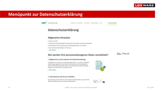 26 DSGVO - Das müssen Sie bei Ihrer Website beachten 19.11.2019
Menüpunkt zur Datenschutzerklärung
Bsp.: Xing.de
 