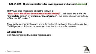 HRW was also wondering about the following:
“How does the officer communicate with the HQ?. I see there are terms like
“im...