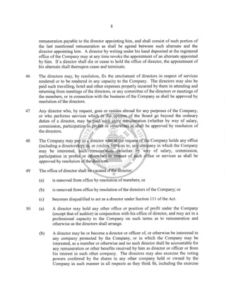 Arnaki Ltd BVI Memorandum & Articles of Association