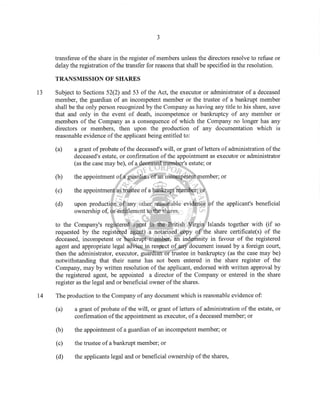 Arnaki Ltd BVI Memorandum & Articles of Association