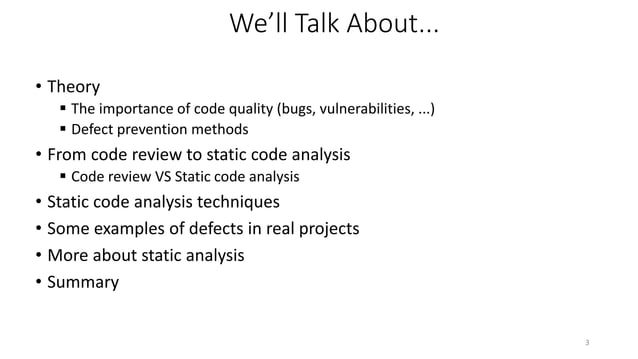 Static code analysis: what? how? why? | PPT