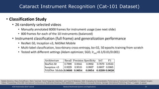 • Classification Study
• 26 randomly selected videos
• Manually annotated 8000 frames for instrument usage (see next slide...