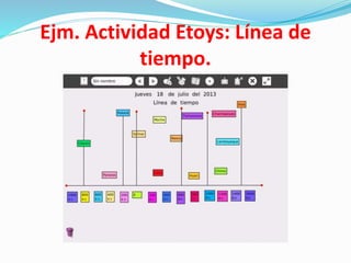 Ejm. Actividad Etoys: Línea de
tiempo.
 