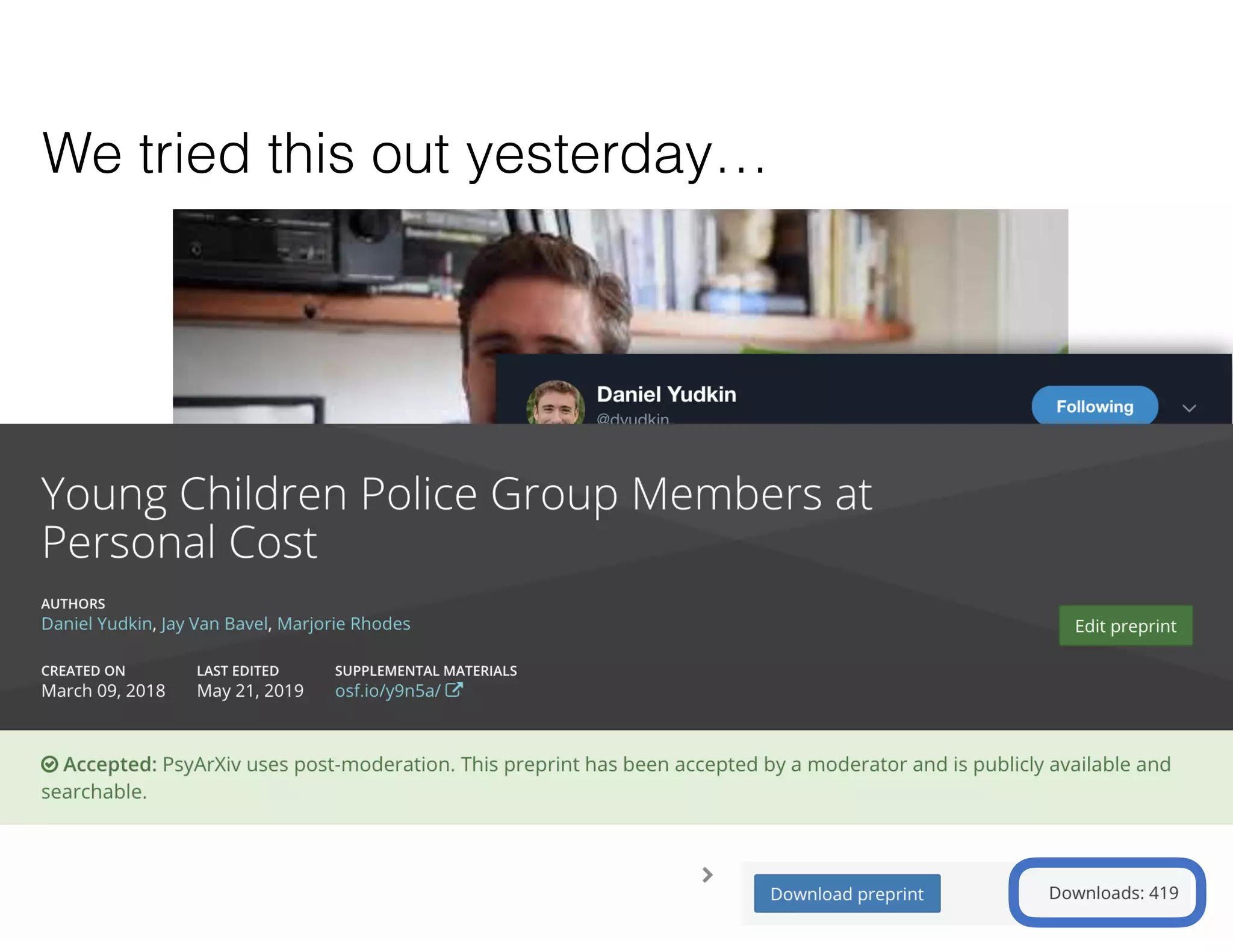 We tried this out yesterday…
 