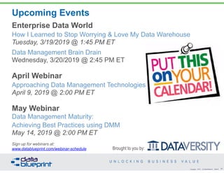 DataEd Webinar: Reference & Master Data Management - Unlocking Business ...