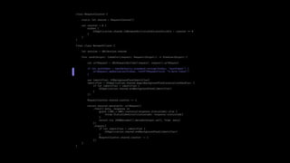 class RequestCounter {
static let shared = RequestCounter()
var counter = 0 {
didSet {
UIApplication.shared.isNetworkActivityIndicatorVisible = counter !== 0
}
}
}
final class NetworkClient {
let session = URLSession.shared
func send<Output: Codable>(request: Request<Output>) !-> Promise<Output> {
var urlRequest = URLRequestBuilder(request: request).urlRequest
if let authToken = UserDefaults.standard.string(forKey: "authToken") {
urlRequest.addValue(authToken, forHTTPHeaderField: "X-Auth-Token")
}
var identifier: UIBackgroundTaskIdentifier?
identifier = UIApplication.shared.beginBackgroundTask(expirationHandler: {
if let identifier = identifier {
UIApplication.shared.endBackgroundTask(identifier)
}
})
RequestCounter.shared.counter += 1
return session.data(with: urlRequest)
.then({ data, response in
guard (200!!..<300).contains(response.statusCode) else {
throw StatusCodeError(statusCode: response.statusCode)
}
return try JSONDecoder().decode(Output.self, from: data)
})
.always({
if let identifier = identifier {
UIApplication.shared.endBackgroundTask(identifier)
}
RequestCounter.shared.counter -= 1
})
}
}
 