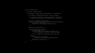 final class NetworkClient {
let session = URLSession.shared
func send<Output: Codable>(request: Request<Output>) -> Promise<Output> {
var urlRequest = URLRequestBuilder(request: request).urlRequest
if let authToken = UserDefaults.standard.string(forKey: "authToken") {
urlRequest.addValue(authToken, forHTTPHeaderField: "X-Auth-Token")
}
var identifier: UIBackgroundTaskIdentifier?
identifier = UIApplication.shared.beginBackgroundTask(expirationHandler: {
if let identifier = identifier {
UIApplication.shared.endBackgroundTask(identifier)
}
})
RequestCounter.shared.counter += 1
return session.data(with: urlRequest)
.then({ data, response in
guard (200..<300).contains(response.statusCode) else {
throw StatusCodeError(statusCode: response.statusCode)
}
return try JSONDecoder().decode(Output.self, from: data)
})
.always({
if let identifier = identifier {
UIApplication.shared.endBackgroundTask(identifier)
}
RequestCounter.shared.counter -= 1
})
}
}
 