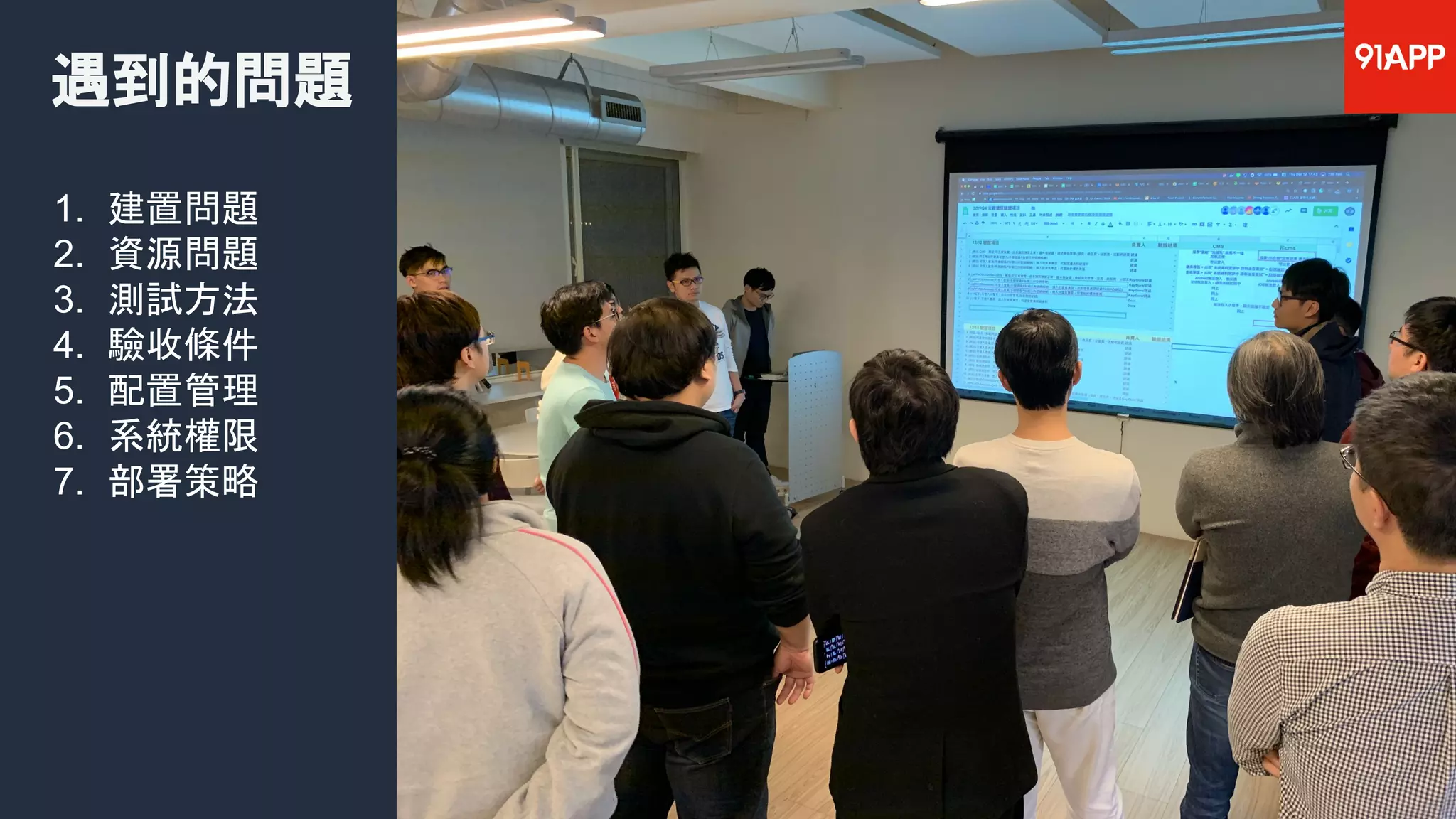遇到的問題
32
1. 建置問題
2. 資源問題
3. 測試方法
4. 驗收條件
5. 配置管理
6. 系統權限
7. 部署策略
 