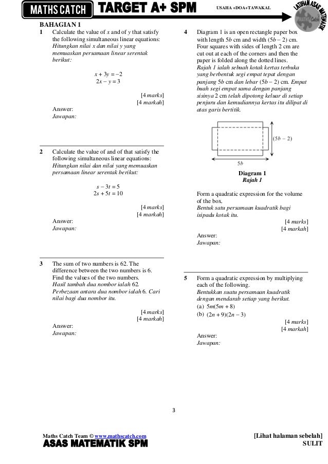Jawapan Modul Matematik Tingkatan 2 Nilam Publication 
