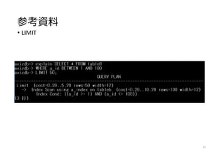 参考資料
• LIMIT
62
 