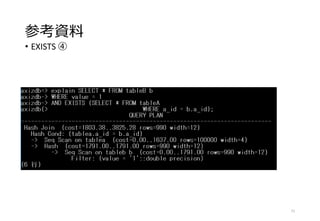 参考資料
• EXISTS ④
71
 