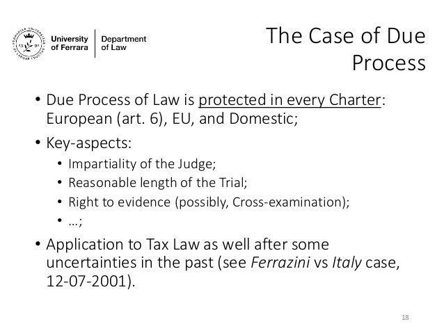 Taxpayers' Fundamental Rights and Due Process Clause