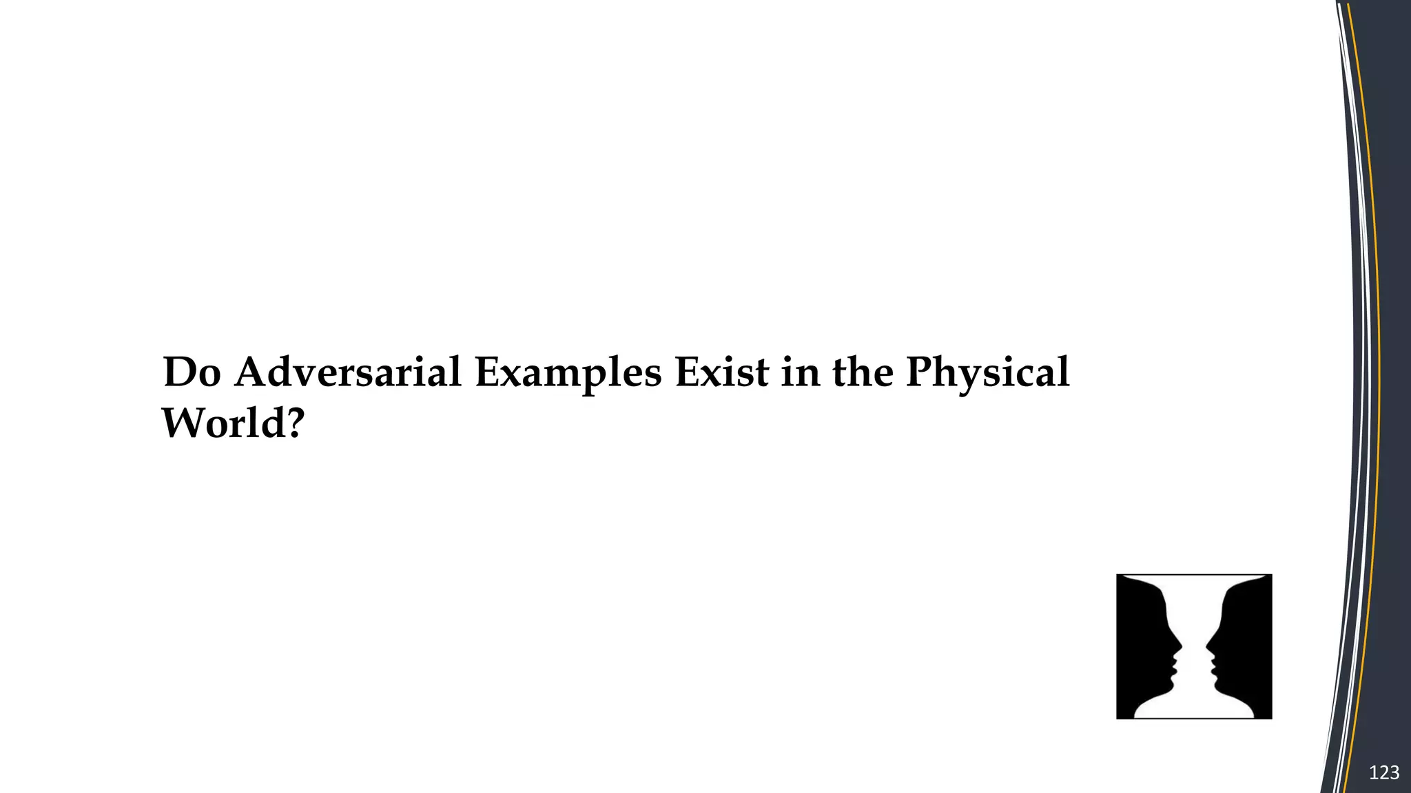 123
Do Adversarial Examples Exist in the Physical
World?
 