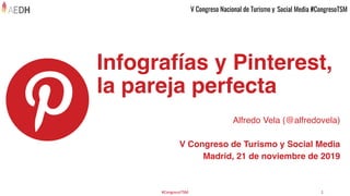 Infografías y Pinterest,
la pareja perfecta
Alfredo Vela (@alfredovela)
V Congreso de Turismo y Social Media
Madrid, 21 de noviembre de 2019
#CongresoTSM 1
 