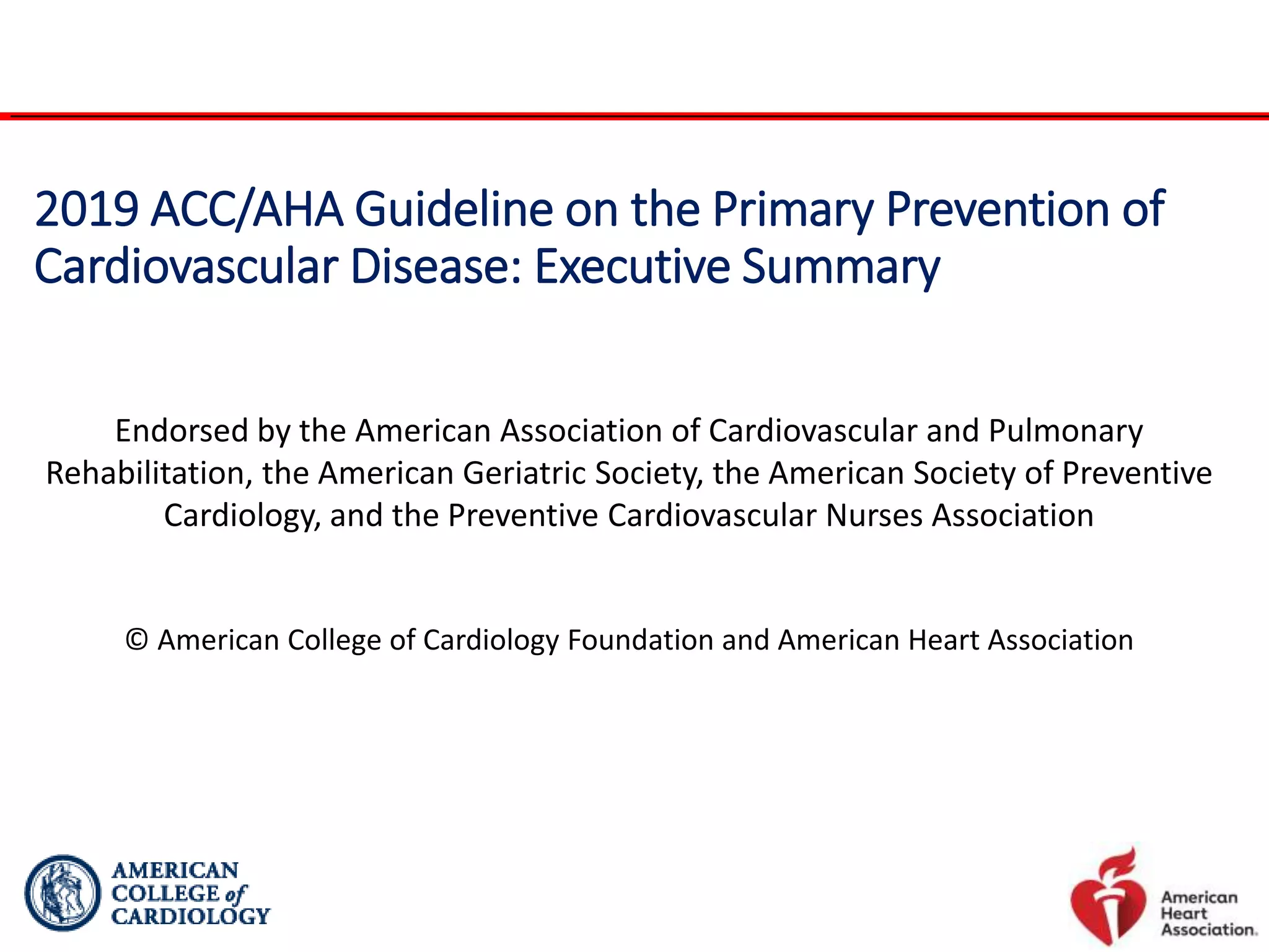 2019 cardio vascular disease prevention-guidelines | PPT