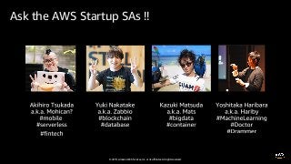 © 2019, Amazon Web Services, Inc. or its affiliates. All rights reserved.
Ask the AWS Startup SAs !!
 