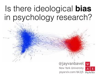 @jayvanbavel
New York University
psyarxiv.com/6k3j5
Is there ideological bias
in psychology research?
 