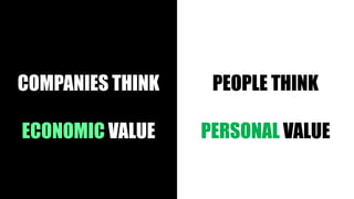 Sotiris Syrmakezis
PEOPLE THINK
PERSONAL VALUE
COMPANIES THINK
ECONOMIC VALUE
 