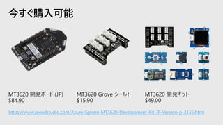 今すぐ購入可能
https://www.seeedstudio.com/Azure-Sphere-MT3620-Development-Kit-JP-Version-p-3135.html
 