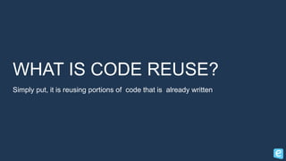 The benefits of software reuse | PPTX