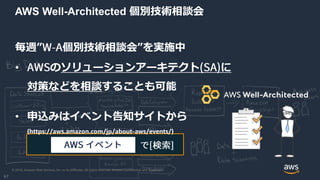 © 2018, Amazon Web Services, Inc. or its Affiliates. All rights reserved. Amazon Confidential and Trademark
AWS Well-Archi...