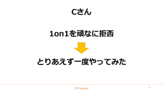 Cさん
1on1を頑なに拒否
とりあえず一度やってみた
24
 
