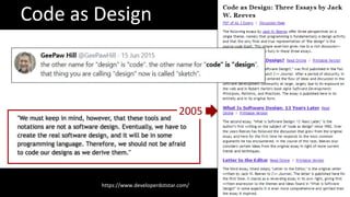 Code as Design
https://www.developerdotstar.com/
2005
 