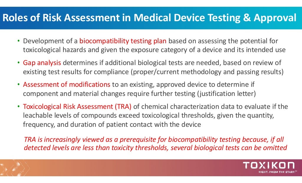 Toxicological Risk Assessment For Medical Devices ISO 109931