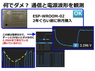 Τǥ᣿ ͨŤԴΤQy
ESP-WROOM-02
2ꤰ餤ǰُ
OK
ξԴʤΤǡ
`ä3VʤȥʤΤ
2.296VޤƤ
(ӤƤ뤱)
 