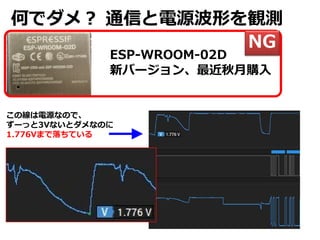 Τǥ᣿ ͨŤԴΤQy
ESP-WROOM-02D
¥Щ`ُ
NG
ξԴʤΤǡ
`ä3VʤȥʤΤ
1.776VޤƤ
 